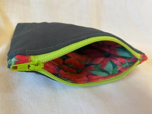 Image of Zip Wallet - Black with Green Borage Patch
