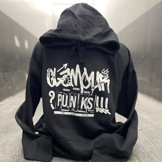 Image of OFFICIAL GLAMOUR PUNKS WHITE LOGO PULLOVER HOODIE