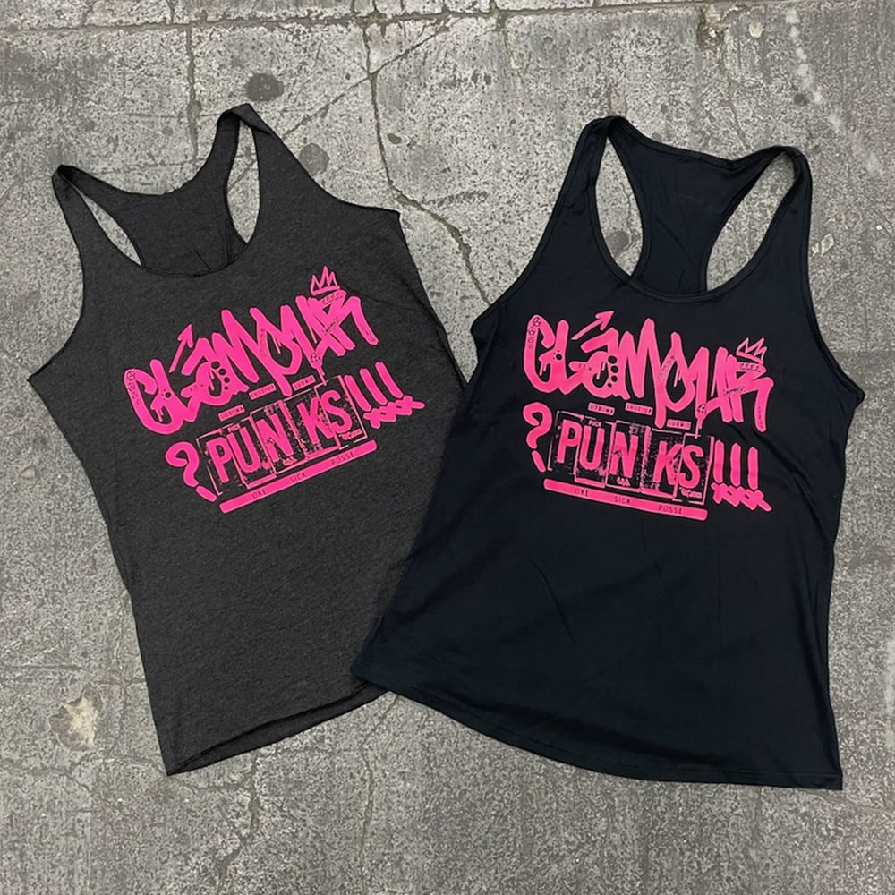 Image of OFFICIAL GLAMOUR PUNKS PINK LOGO WOMENS TANK TOP