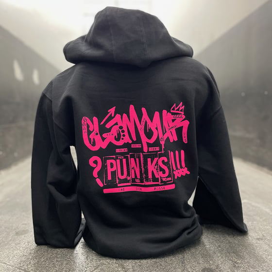 Image of OFFICIAL GLAMOUR PUNKS PINK LOGO ZIP HOODIE