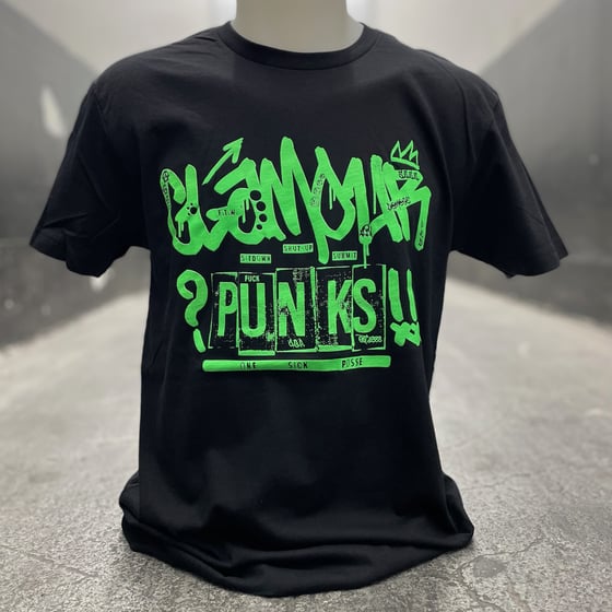 Image of OFFICIAL - GLAMOUR PUNKS GREEN LOGO SHIRT