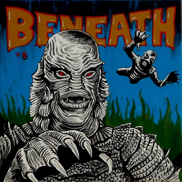 Image of "BENEATH" Creature from the Black Lagoon signed canvas print