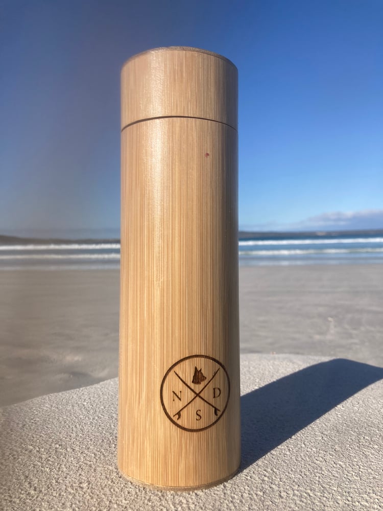 Image of Native Dog Surf Bamboo water bottle/flask with stainless steel insert