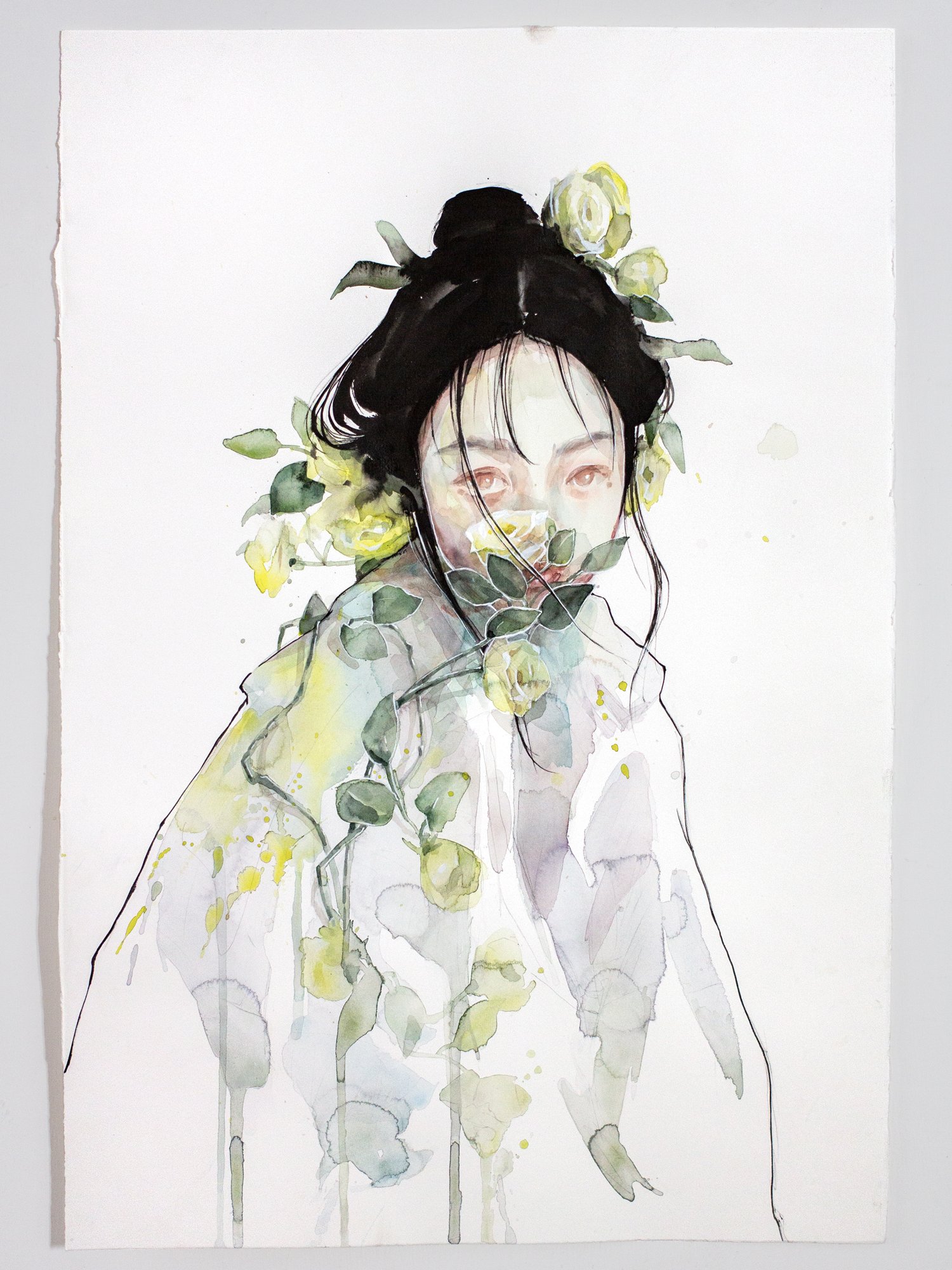 Agnes-Cecile lemon roses (38x56 cm)