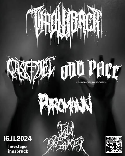 Image of THROWBACK // CASTIEL // ODD PACE // PYROMANN // JAWBREAKER - 16.11.2024
