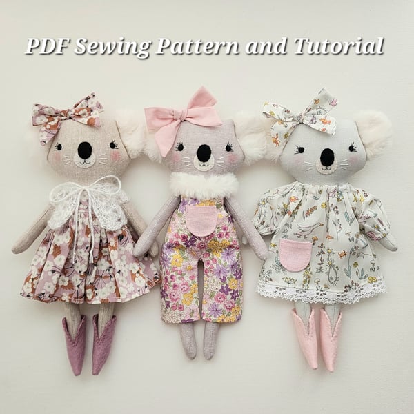 Image of Koala Doll PDF Sewing Pattern