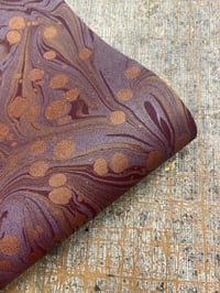 Image 1 of Hand Marbled Edinburgh Book-cloth Burgundy