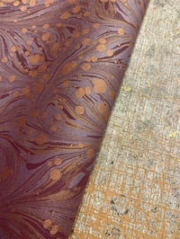 Image 3 of Hand Marbled Edinburgh Book-cloth Burgundy