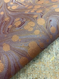 Image 2 of Hand Marbled Edinburgh Book-cloth Burgundy