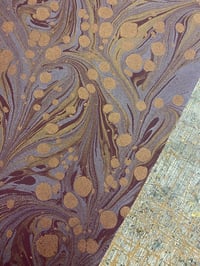 Image 4 of Hand Marbled Edinburgh Book-cloth Burgundy