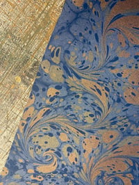 Image 5 of Hand Marbled Edinburgh Book-cloth - Blue