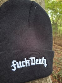 Image 3 of Reverse cross beanie black