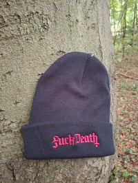 Image 5 of Reverse cross beanie black