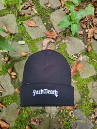 Image 4 of Reverse cross beanie black