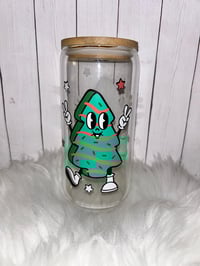 Image 1 of Christmas 16 oz glass cups