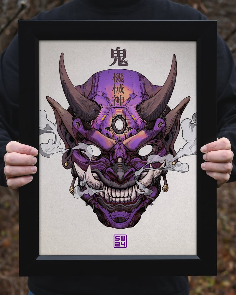 Image of "Neo Oni" Purple Variant - Sunset Velvet Fine Art Print