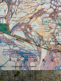 Image 3 of Hand Marbled National Geographic Map - No.1 'Southwest U.S.A 