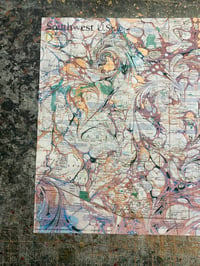 Image 4 of Hand Marbled National Geographic Map - No.1 'Southwest U.S.A 