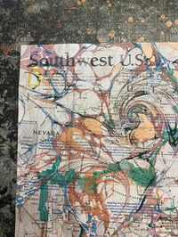 Image 1 of Hand Marbled National Geographic Map - No.1 'Southwest U.S.A 