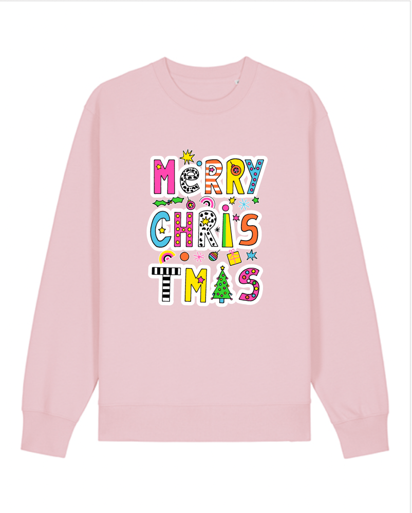 Image of Pink Merry Christmas Sweatshirt