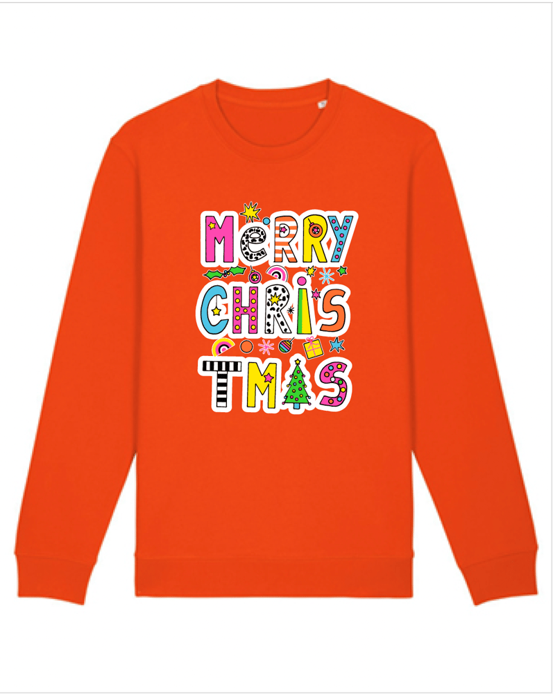 Image of Orange 'Merry Christmas' Sweatshirt