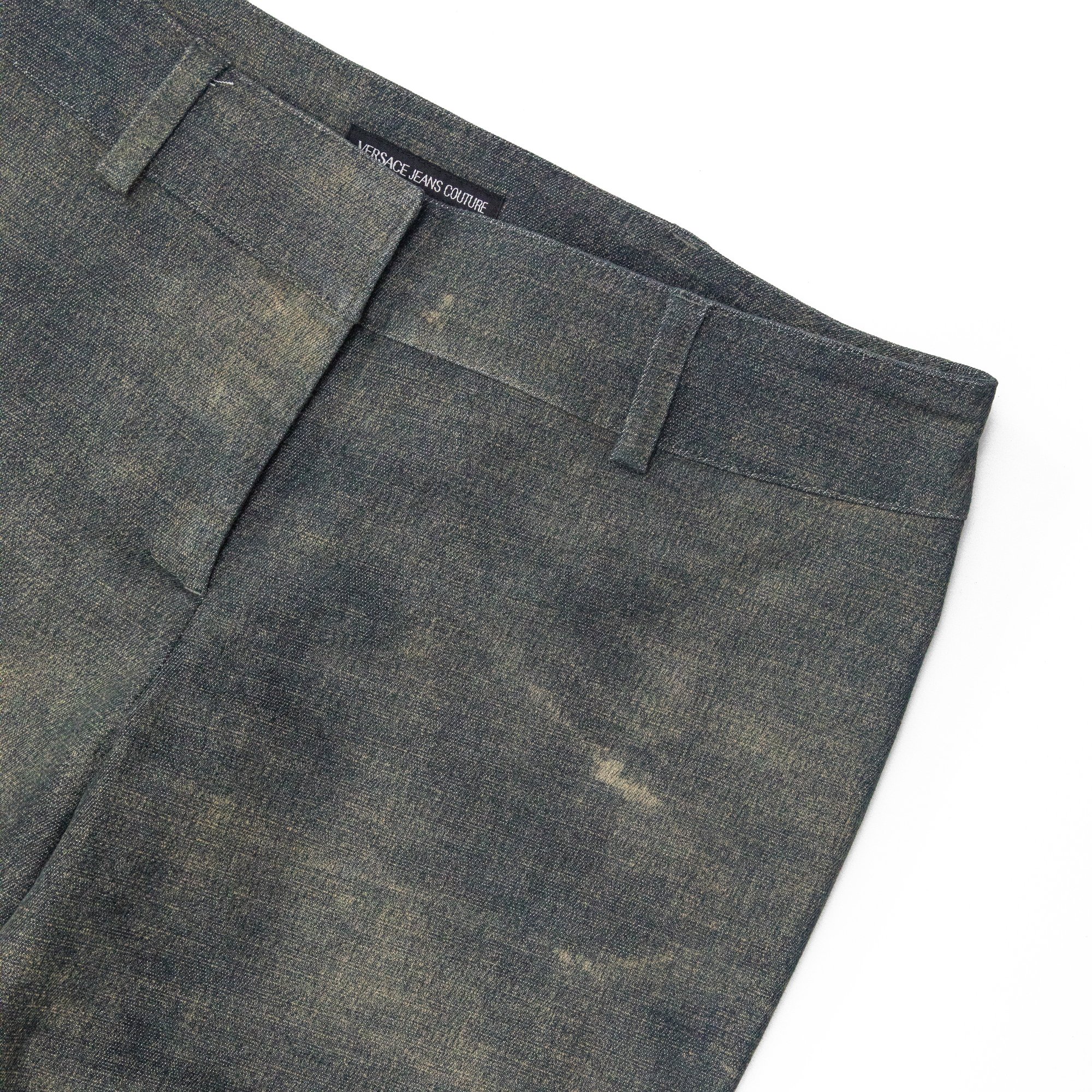 Image of Versace Stone Wash Grey Low Rise Trousers 
