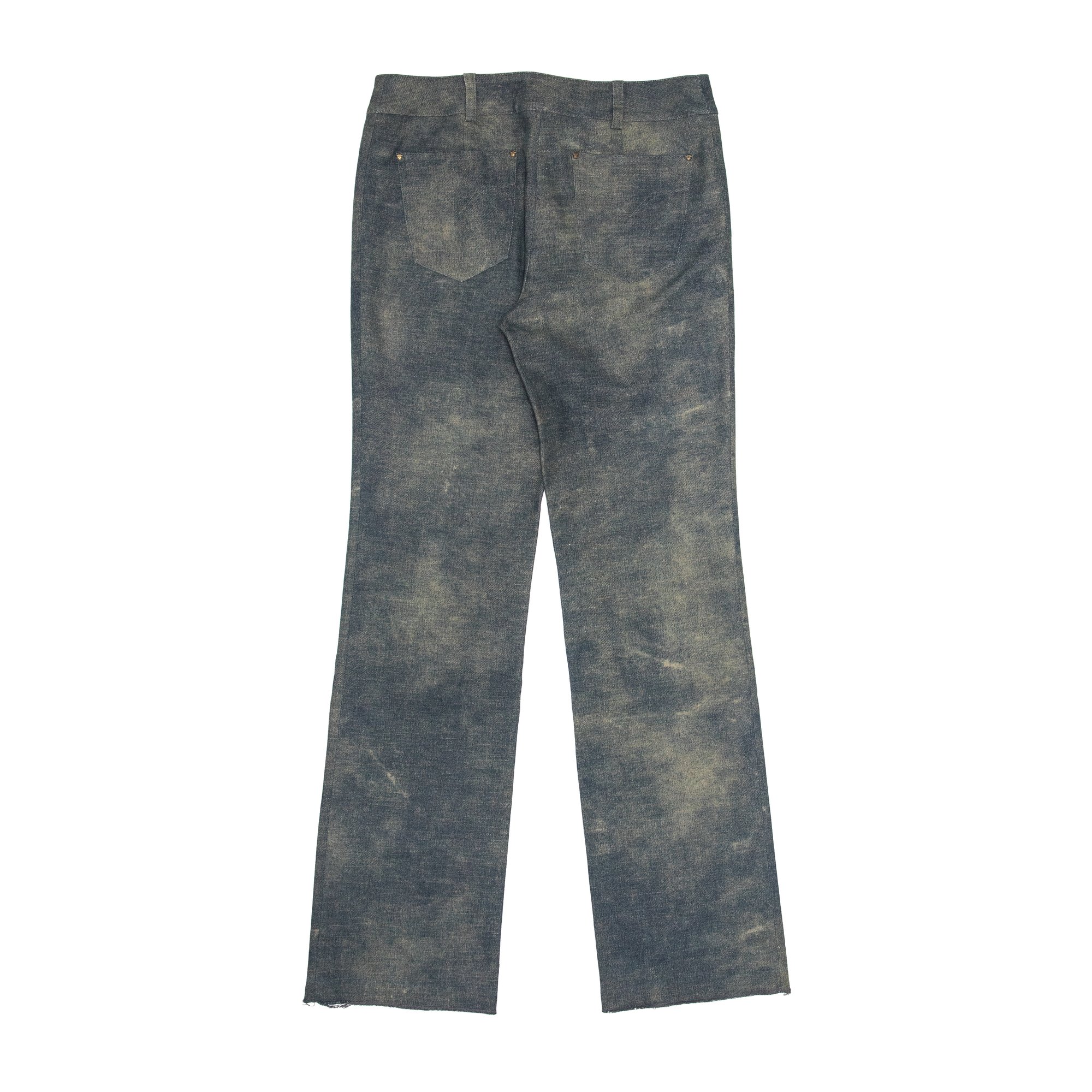 Image of Versace Stone Wash Grey Low Rise Trousers 