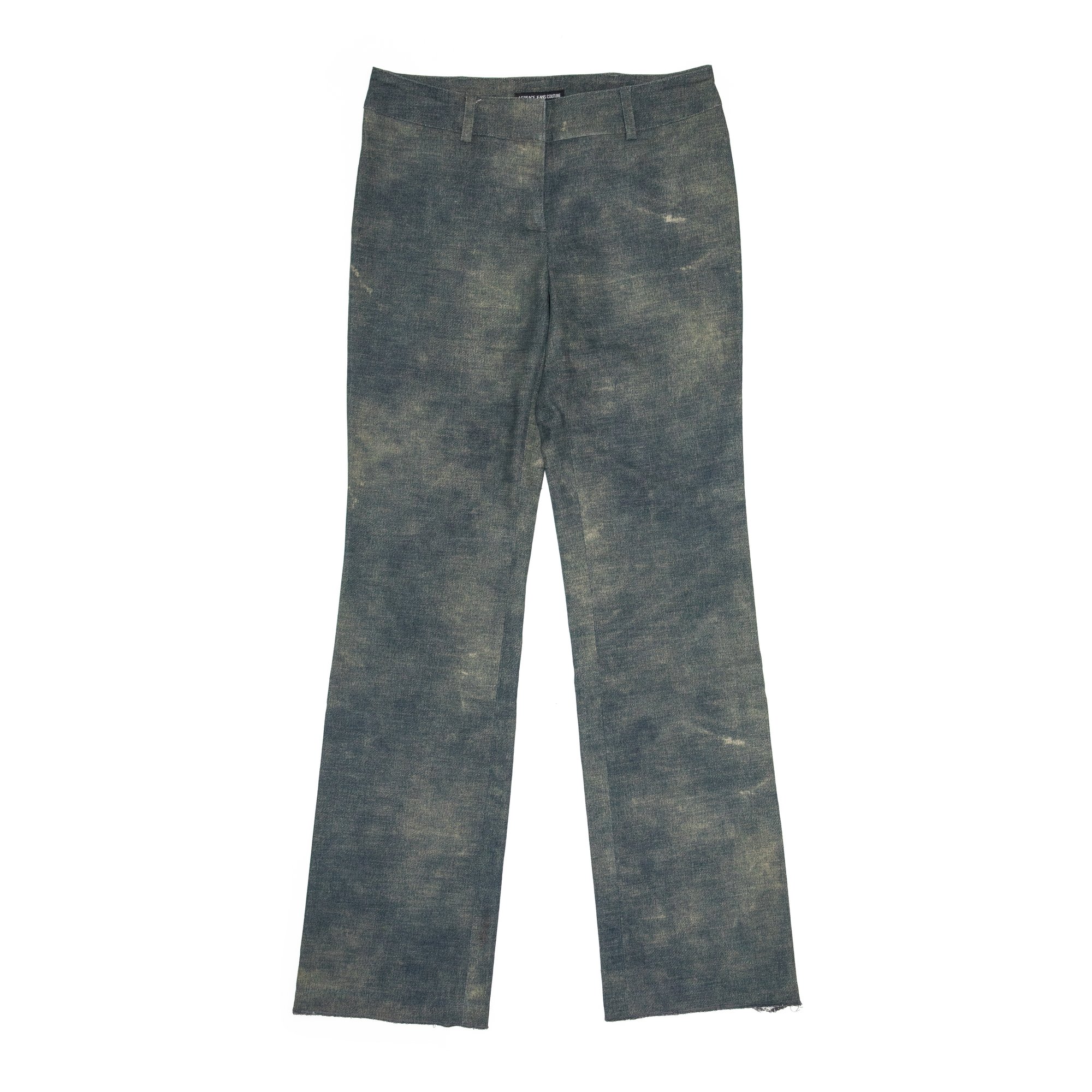 Image of Versace Stone Wash Grey Low Rise Trousers 