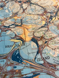 Image 5 of Hand Marbled National Geographic Map - No.4 - British Columbia