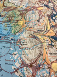 Image 7 of Hand Marbled National Geographic Map - No.4 - British Columbia