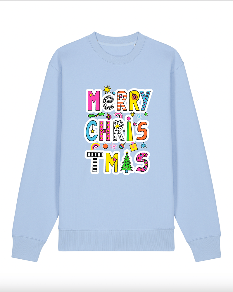 Image of Blue 'Merry Christmas' Sweatshirt