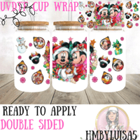 Image 1 of Mickey and Minnie Christmas UVDTF cup wrap
