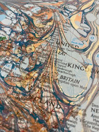 Image 2 of Hand Marbled National Geographic Map - No.5 - Europe 