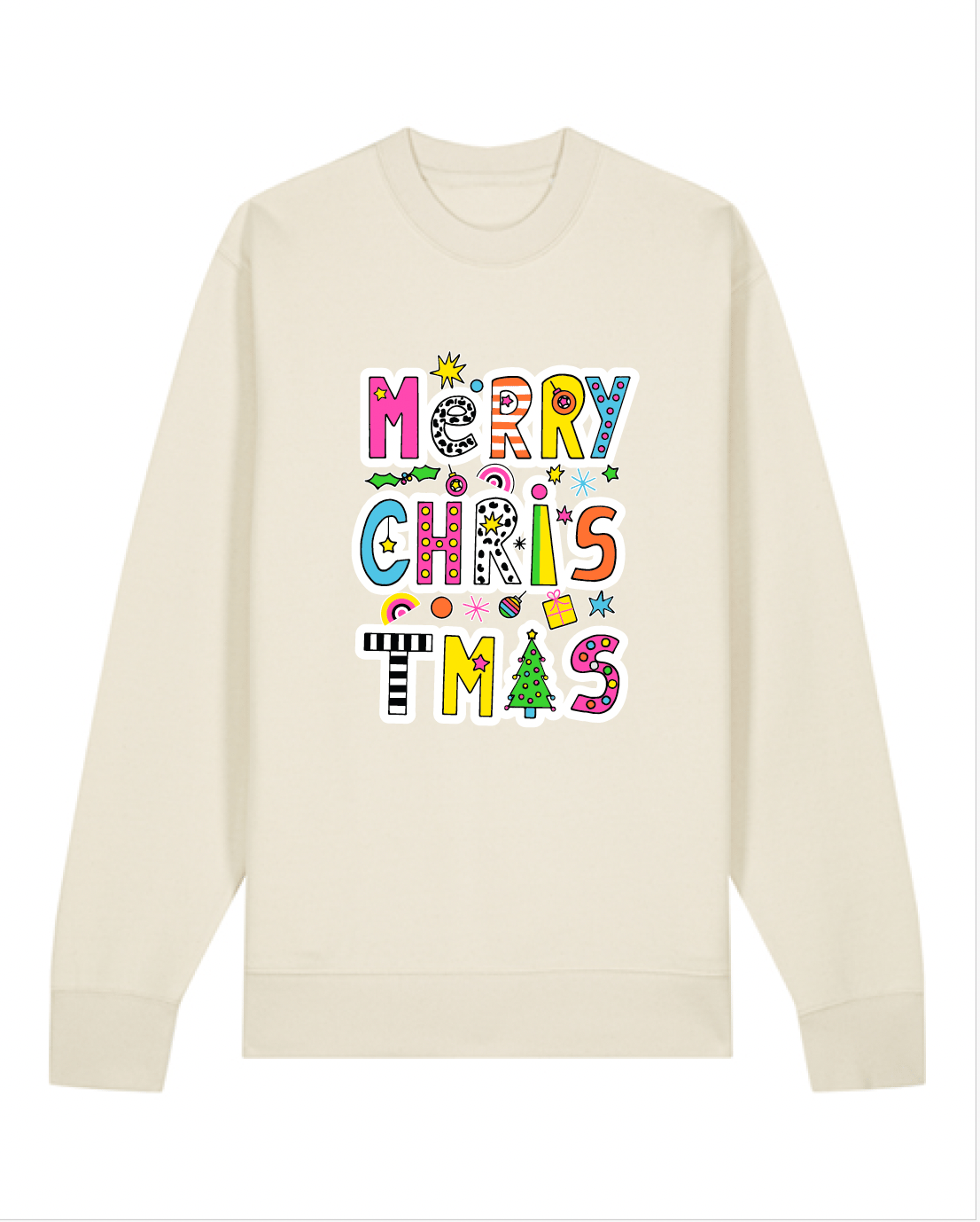 Image of Kids Cream 'Merry Christmas' Sweatshirt