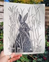 Hare Lino Print