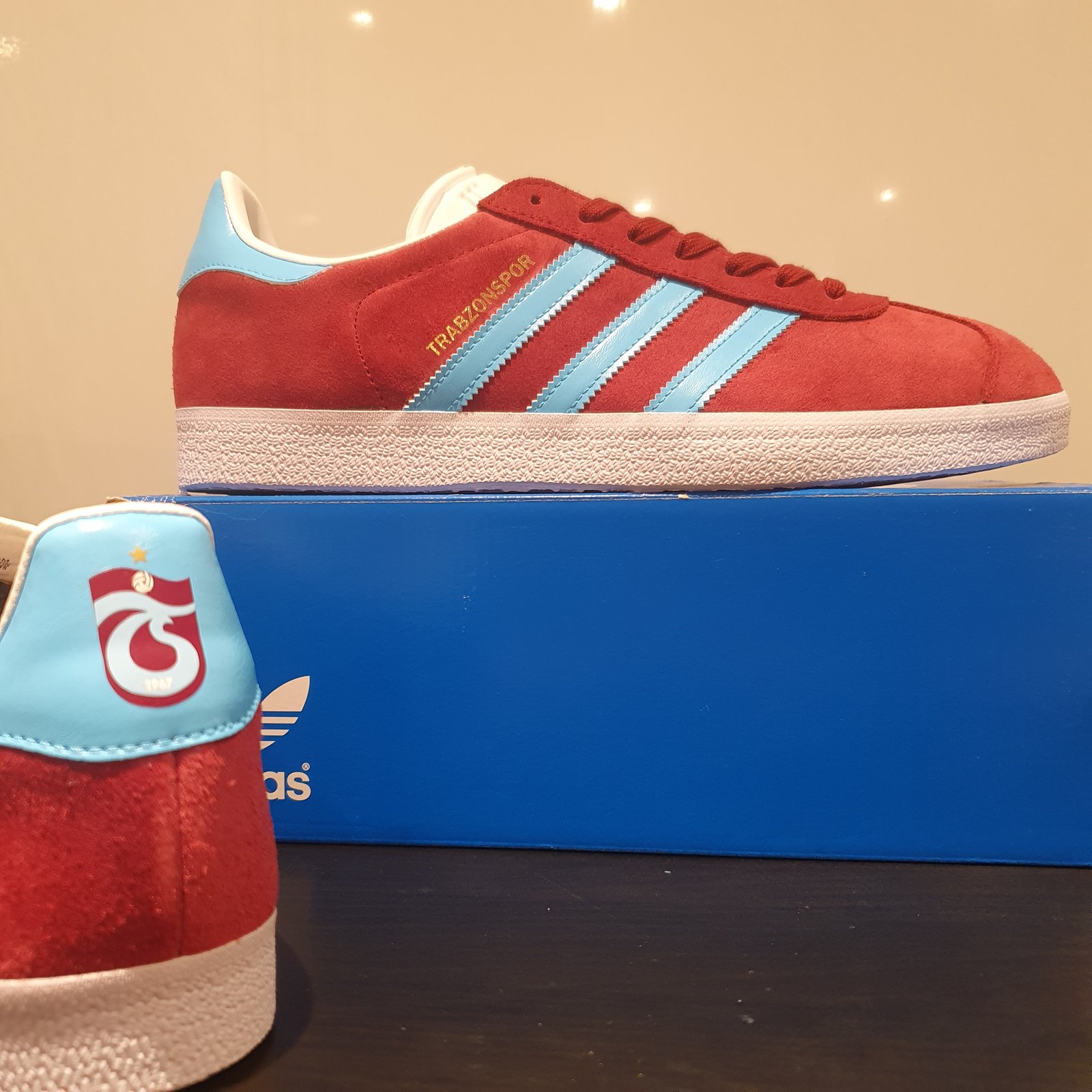 Adidas Gazelle Claret Light Blue Custom White Sole Terrace Trainer Recovery