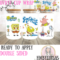 Image 1 of Bubble SpongeBob Double Sided UVDTF cup wrap 