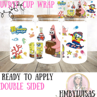 Image 1 of SpongeBob book UVDTF cup wrap 