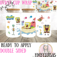 Image 1 of Happy SpongeBob and Patrick UVDTF cup wrap 