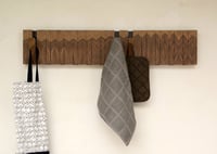 Image 4 of Wood end grain coat rack, 12 hooks