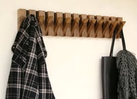 Image 3 of Wood end grain coat rack, 12 hooks
