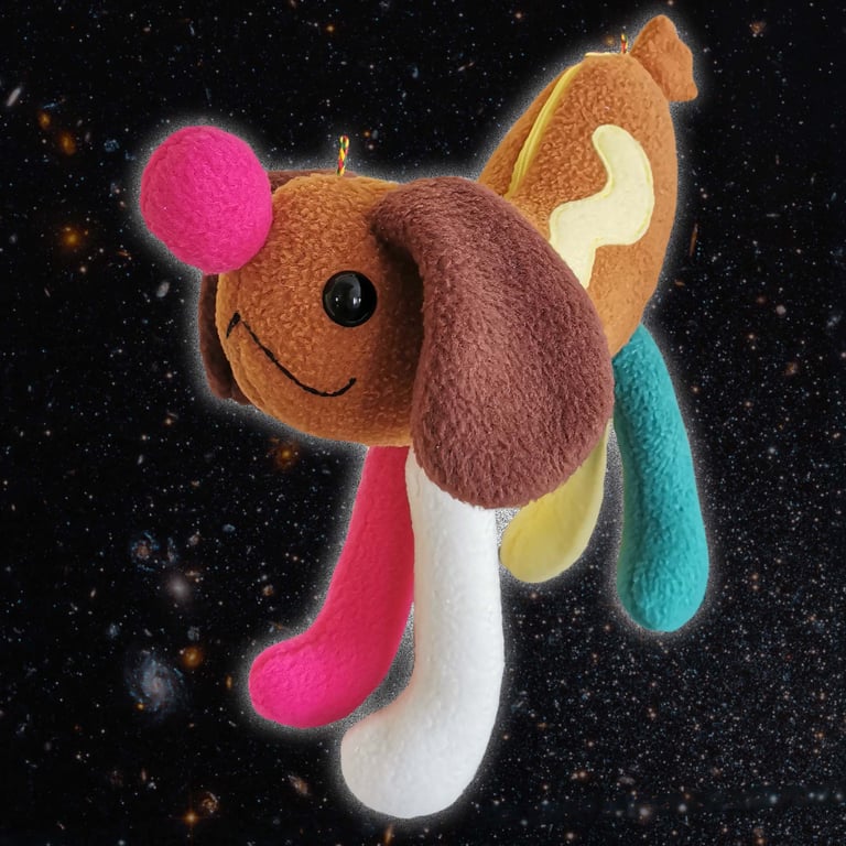 Hot Dog Handsewn Plush Bag