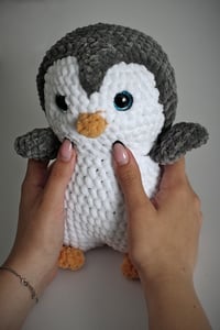 Crochet Cute Tux, Knitted penguin Stuffed Animal Toy, linux tuxedo