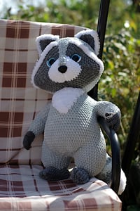 Image 2 of Big Cute Crochet Racoon