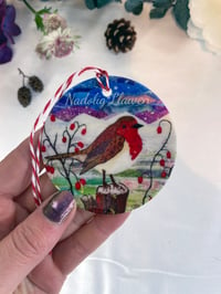 Image 1 of Christmas Robin Ceramic Decorations