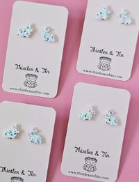 Image 2 of Sitting Wildflower Bunny Studs - 492