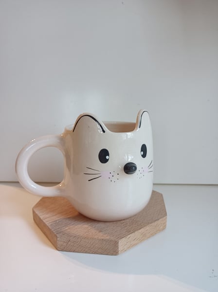 Image of Tasse chat blanc 