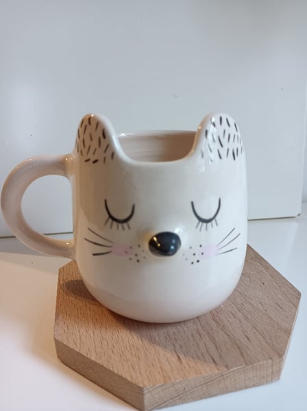 Image of Tasse chat blanc 1