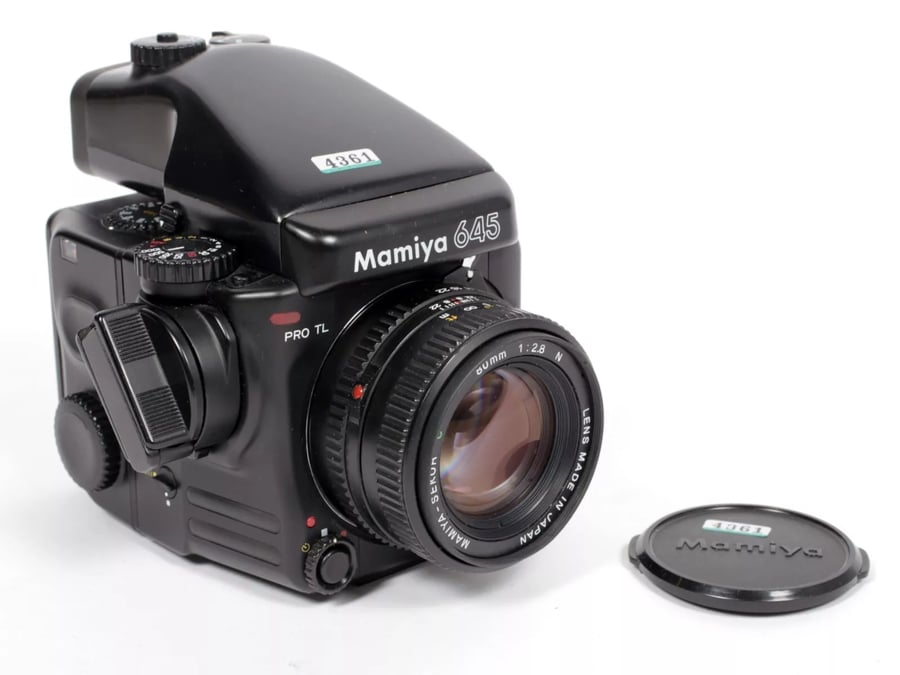 Image of Mamiya Pro TL 645 6X4.5 medium format camera w/ 80mm F2.8 N lens + AE Prism #4361