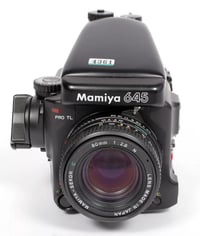 Image 2 of Mamiya Pro TL 645 6X4.5 medium format camera w/ 80mm F2.8 N lens + AE Prism #4361